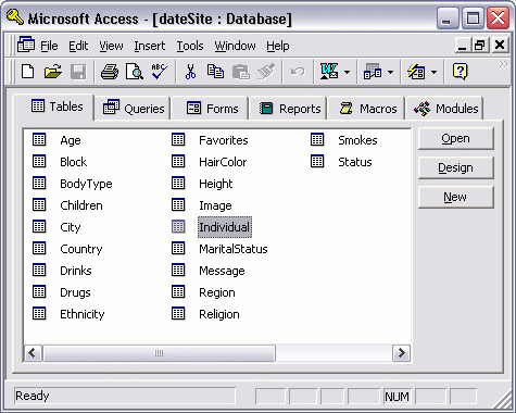 Multiple database tables