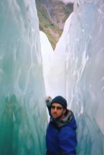 Me sqeezing through a crevasse