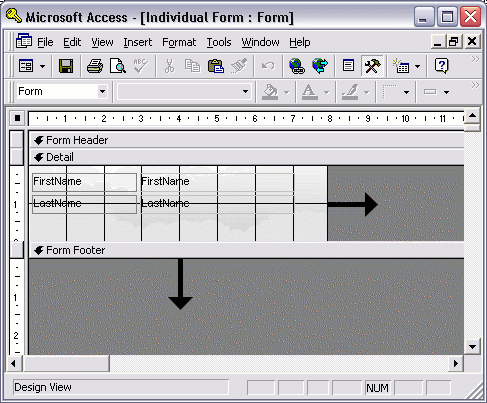 MS Access 2003: Enlarging the form