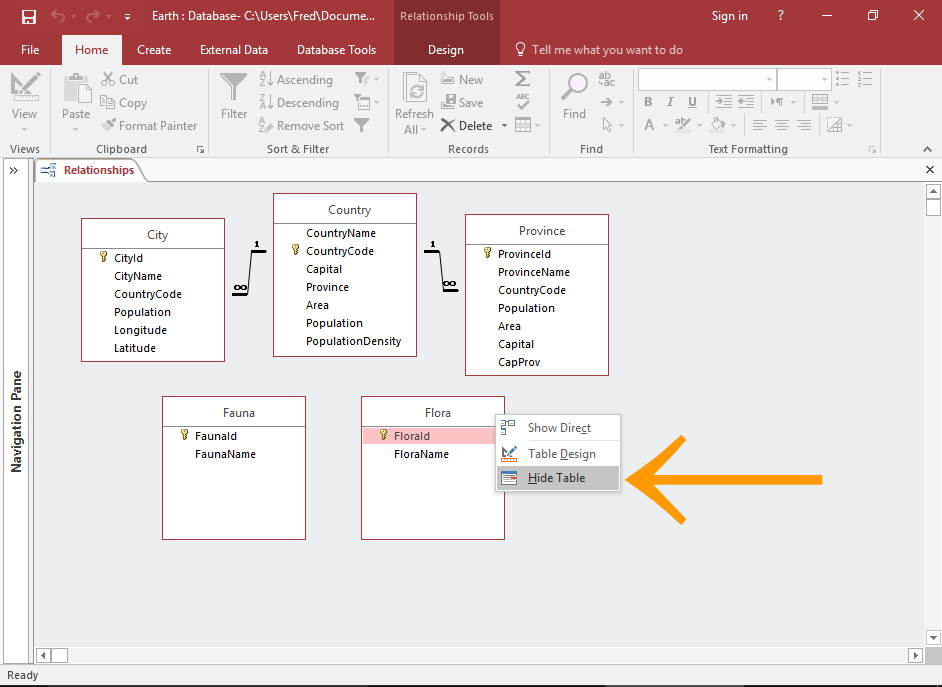 Access Table Relationships.MS Access 2010 Relationship 