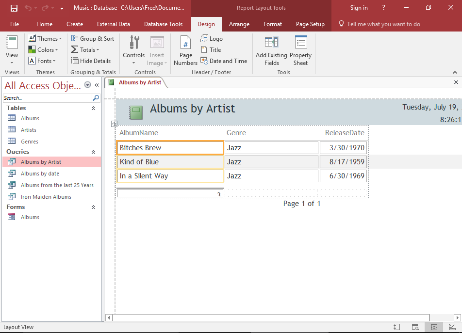Page Breaks In Microsoft Access Reports Templates