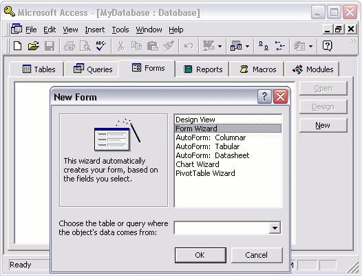 Create a form - step 2