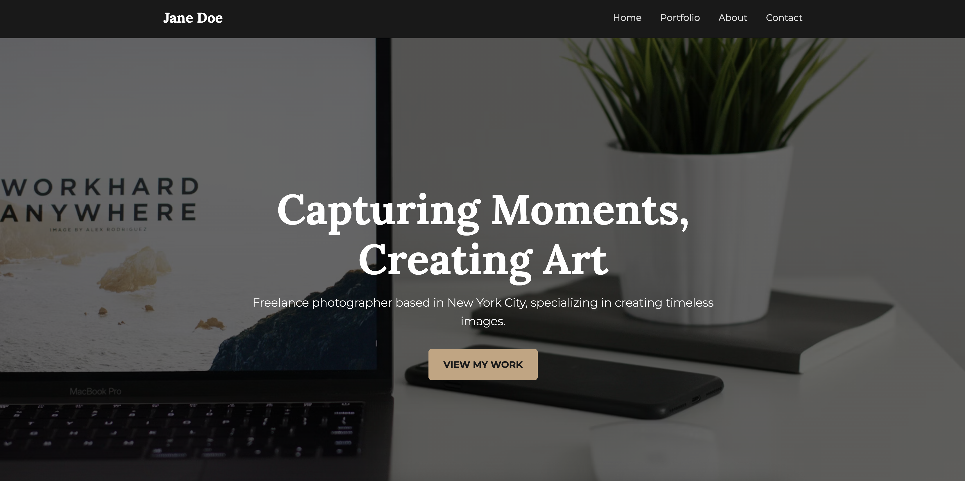 Screenshot of modern freelancer portfolio AI prompt result