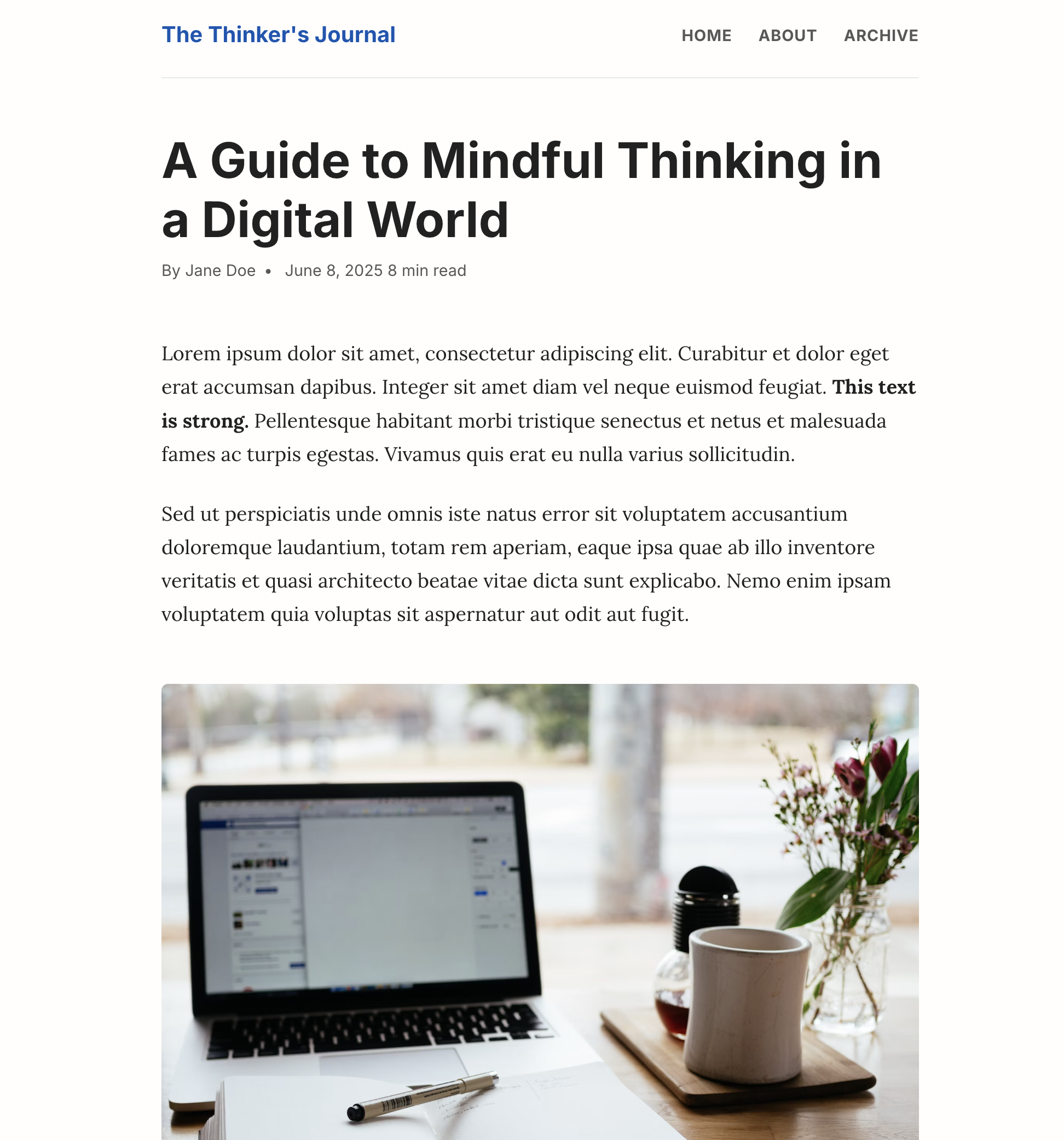 Screenshot of personal blog AI prompt result