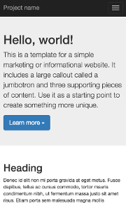 Example Bootstrap site using a mobile.