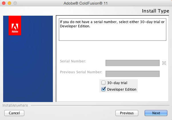 ColdFusion 11 installation screen 3