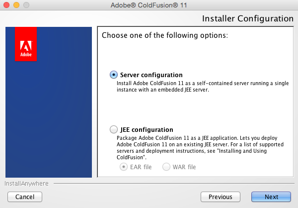 ColdFusion 11 installation screen 4