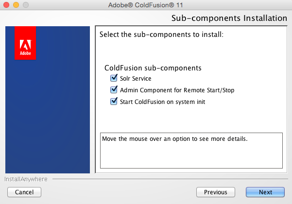 ColdFusion 11 installation screen 6