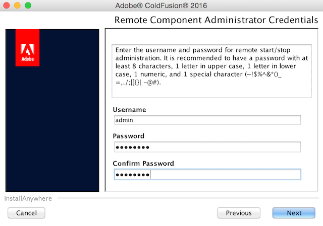 ColdFusion 2016 installation screen 7