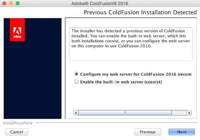 ColdFusion 2018 installation screen 9