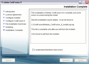 ColdFusion 8 installation screen 16