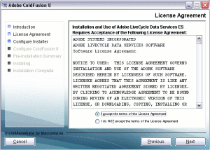 ColdFusion 8 installation screen 8