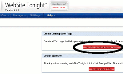 Website Tonight screenshot - Creating a coming soon page