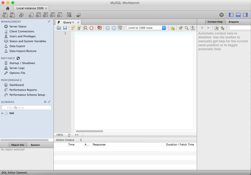 Screenshot of MySQL Workbench.