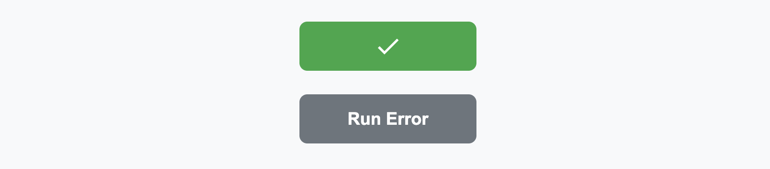 Screenshot of buttons displaying success and error feedback states.