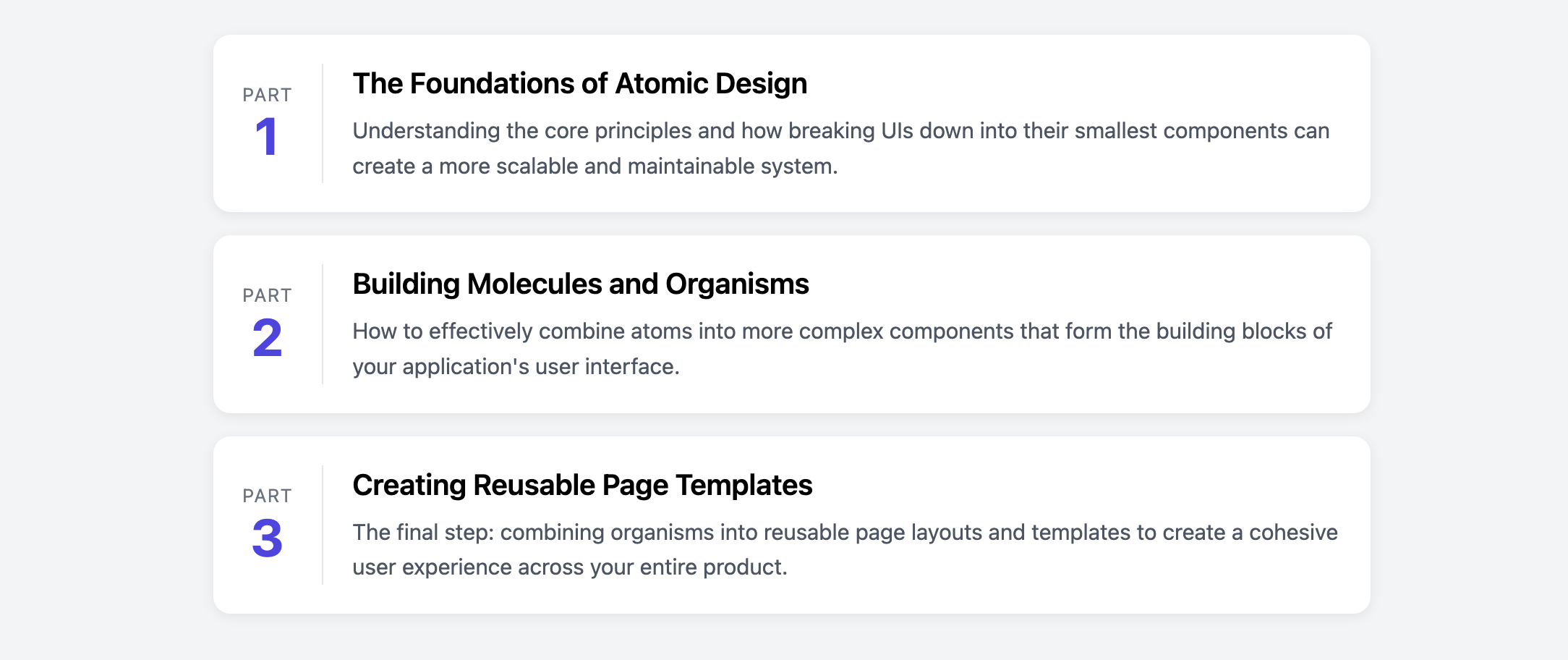 Screenshot of a card for a blog series, showing a part number.