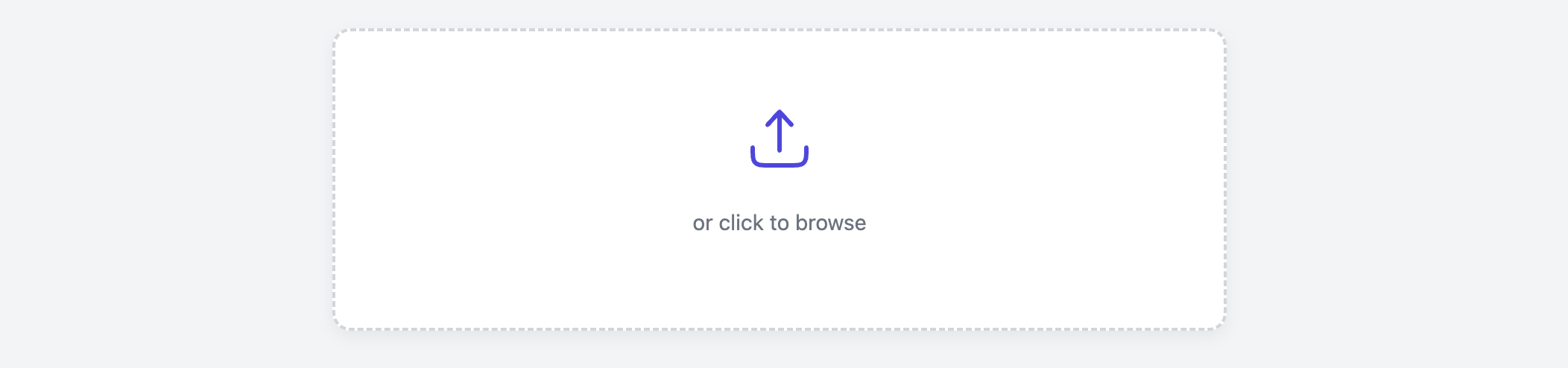 Screenshot of a file upload card with a drop zone.