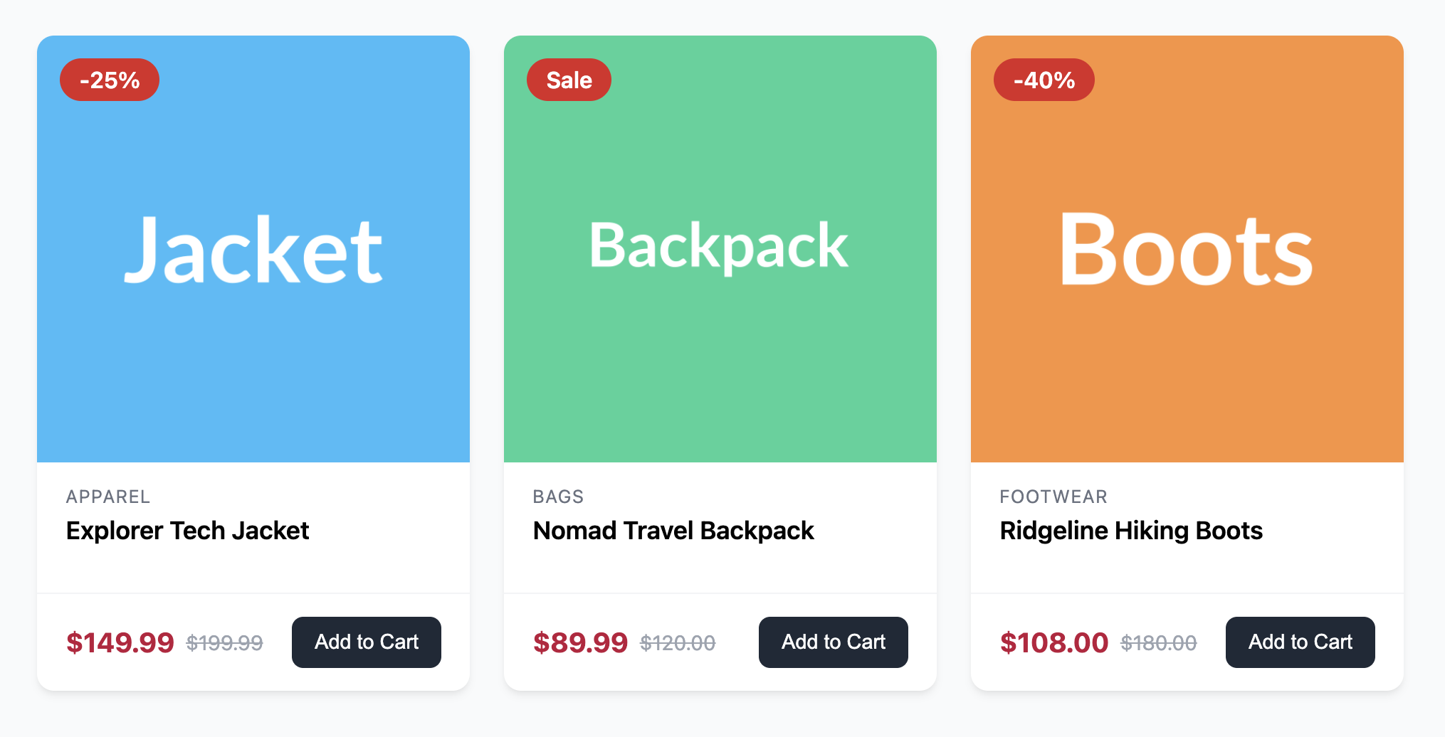 Screenshot of a product card with a sale discount tag.