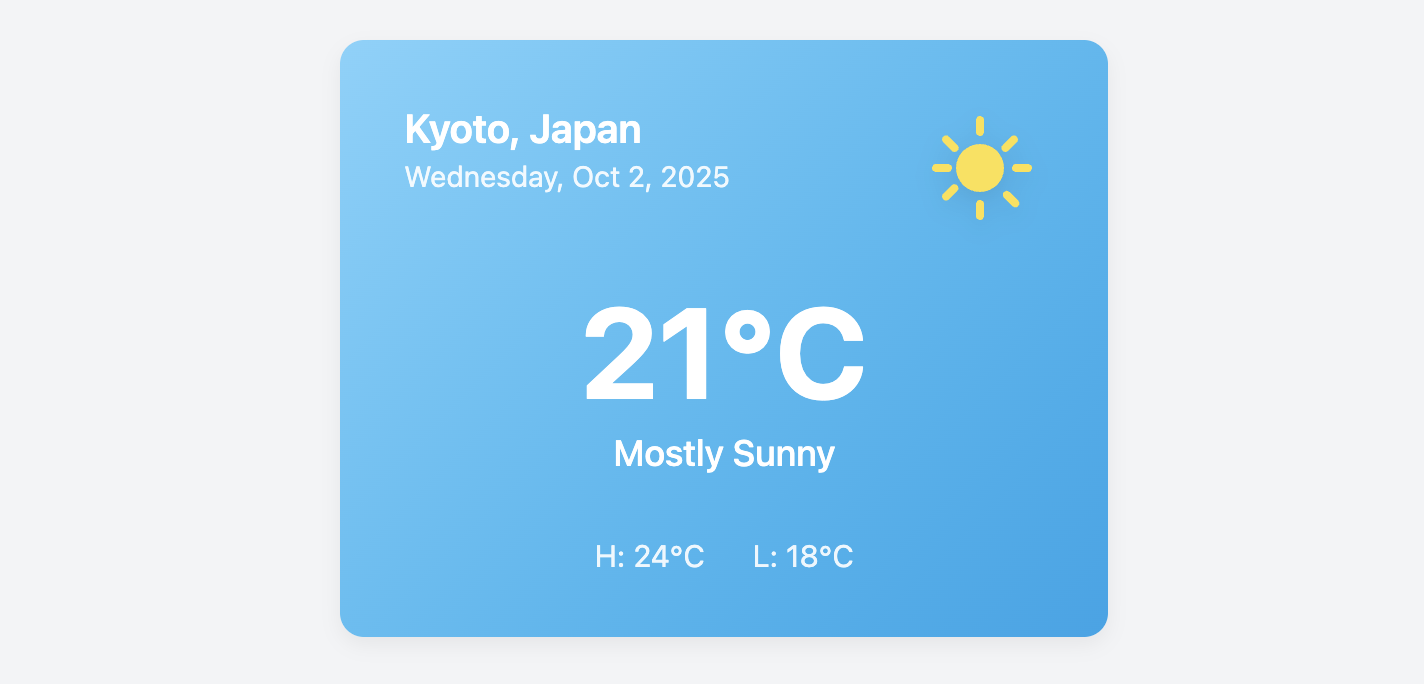 Screenshot of a weather forecast card.