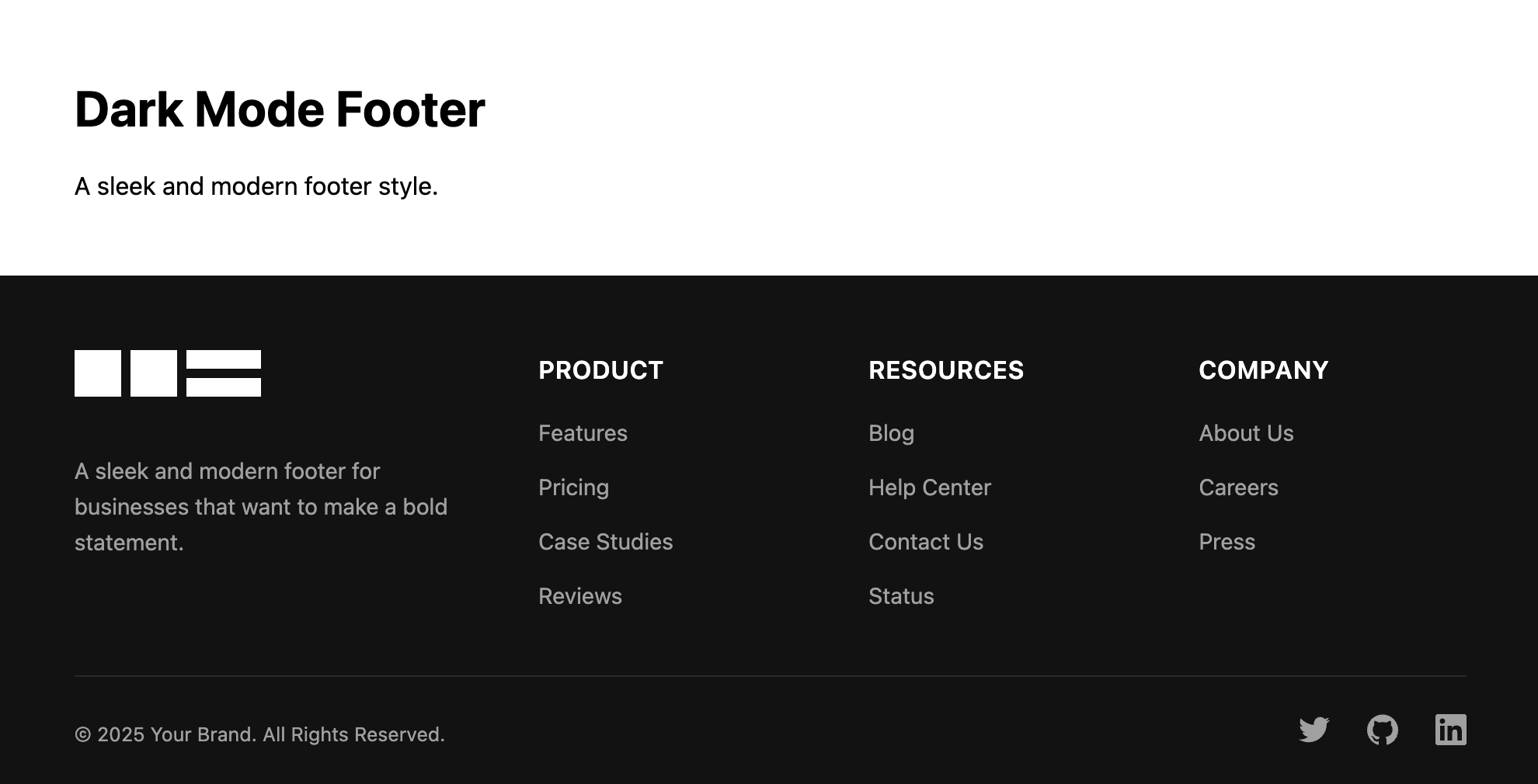Screenshot of a footer with a dark background and light text.