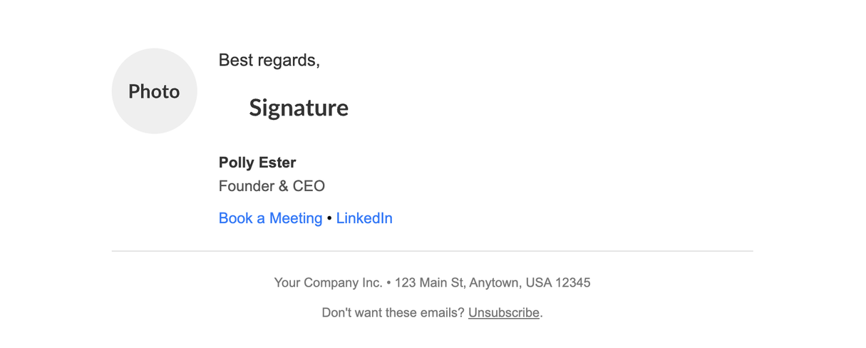 Screenshot of a personal email footer with a headshot and signature.