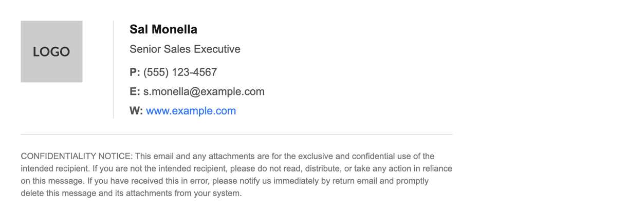 Screenshot of a standard professional email signature.