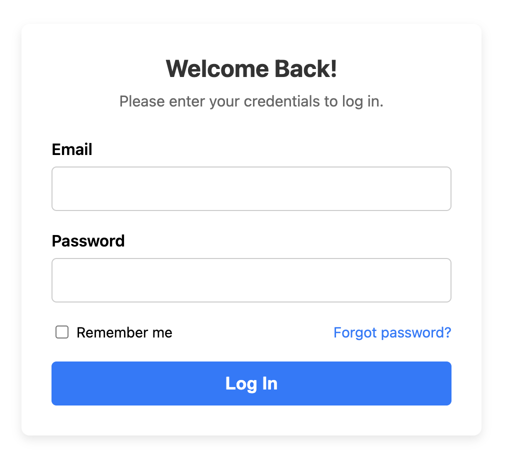 Screenshot of a clean login form.