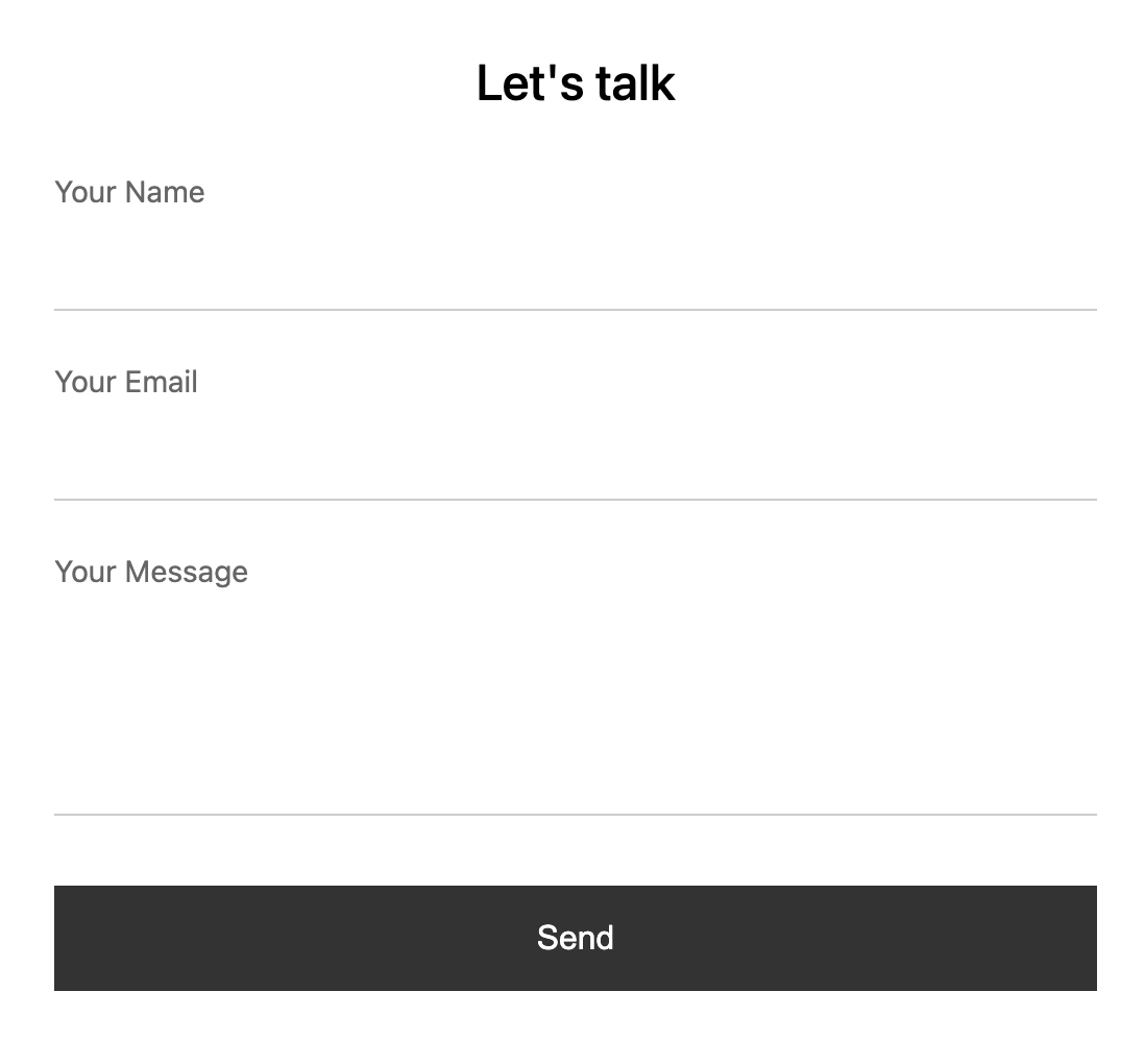 Screenshot of a minimalist form.