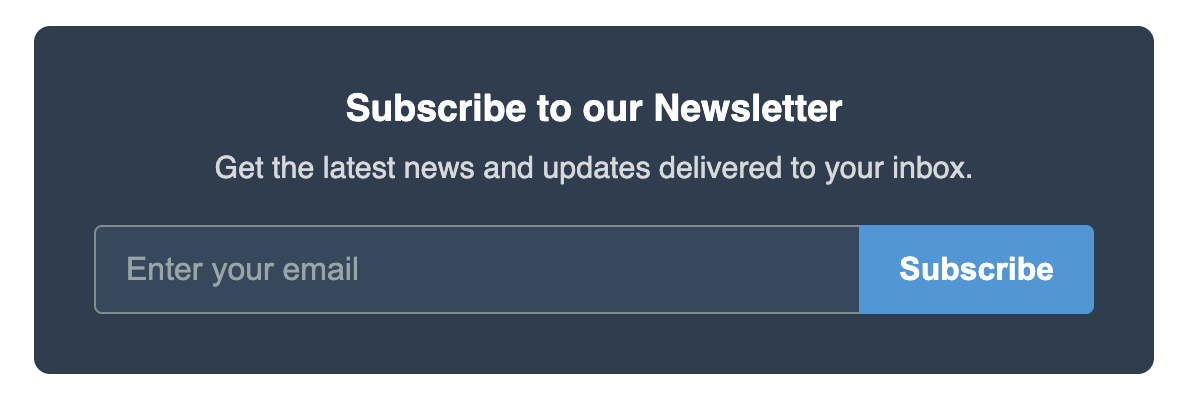 Screenshot of a compact newsletter signup form.