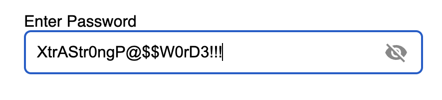 Screenshot of a password field with a visibility toggle icon.