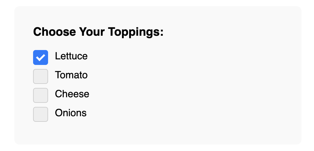 Screenshot of custom-styled checkboxes.