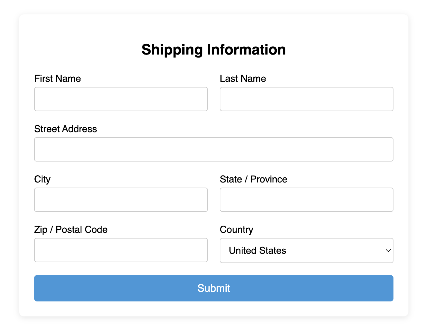 Screenshot of a responsive two-column form layout.