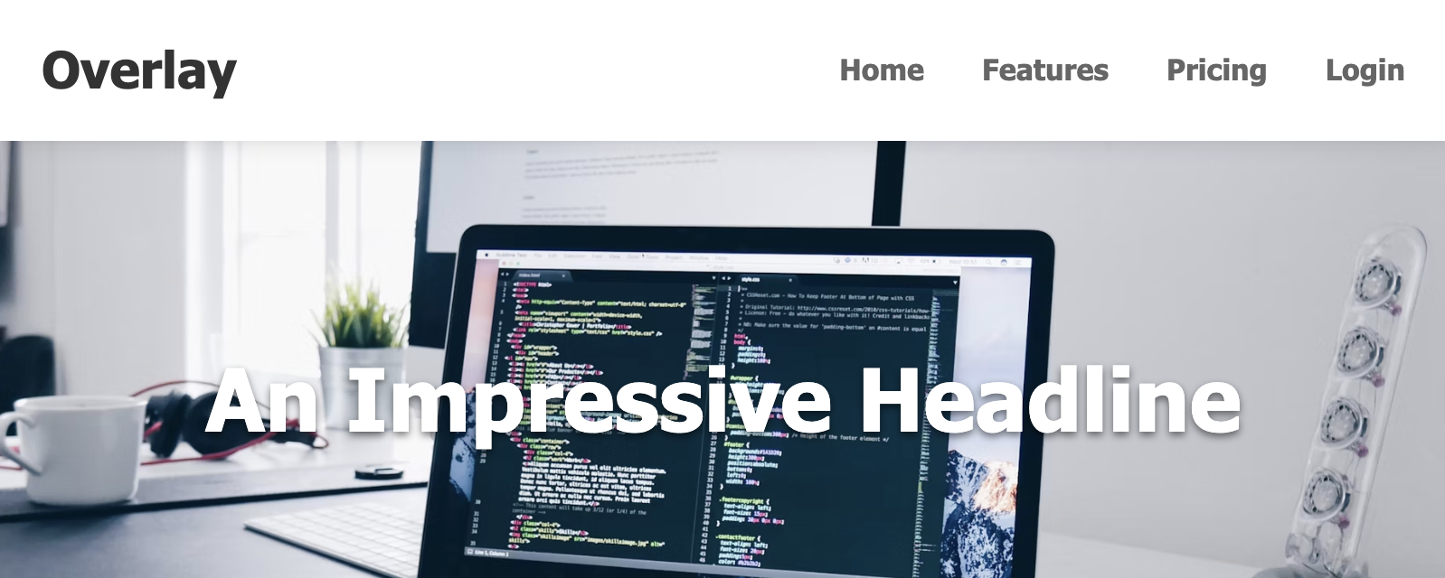 Screenshot of change on scroll sticky navbar template