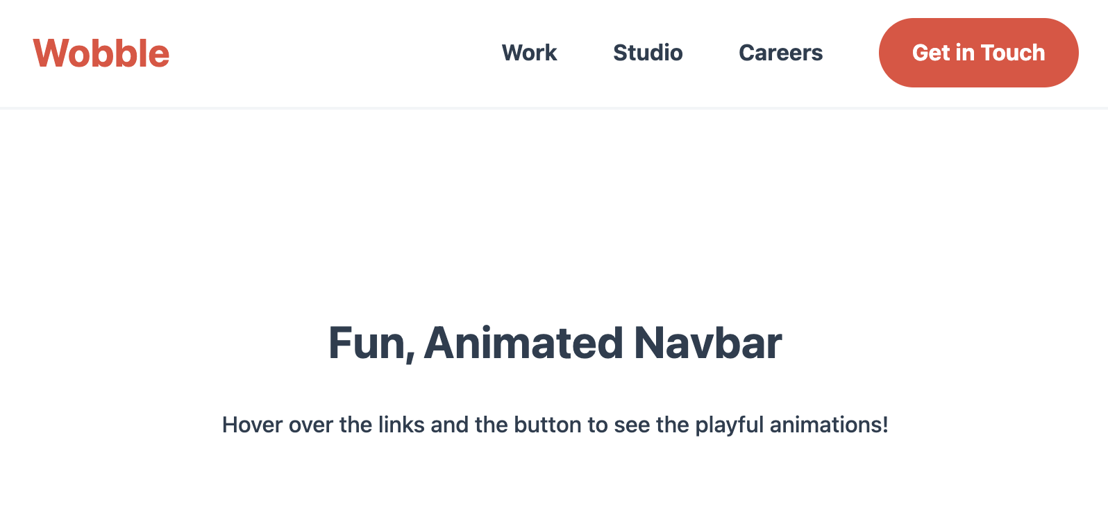 Screenshot of playful & animated navbar template