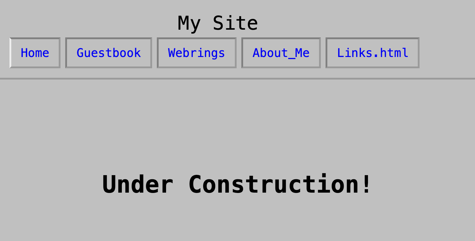 Screenshot of retro 90s navbar template