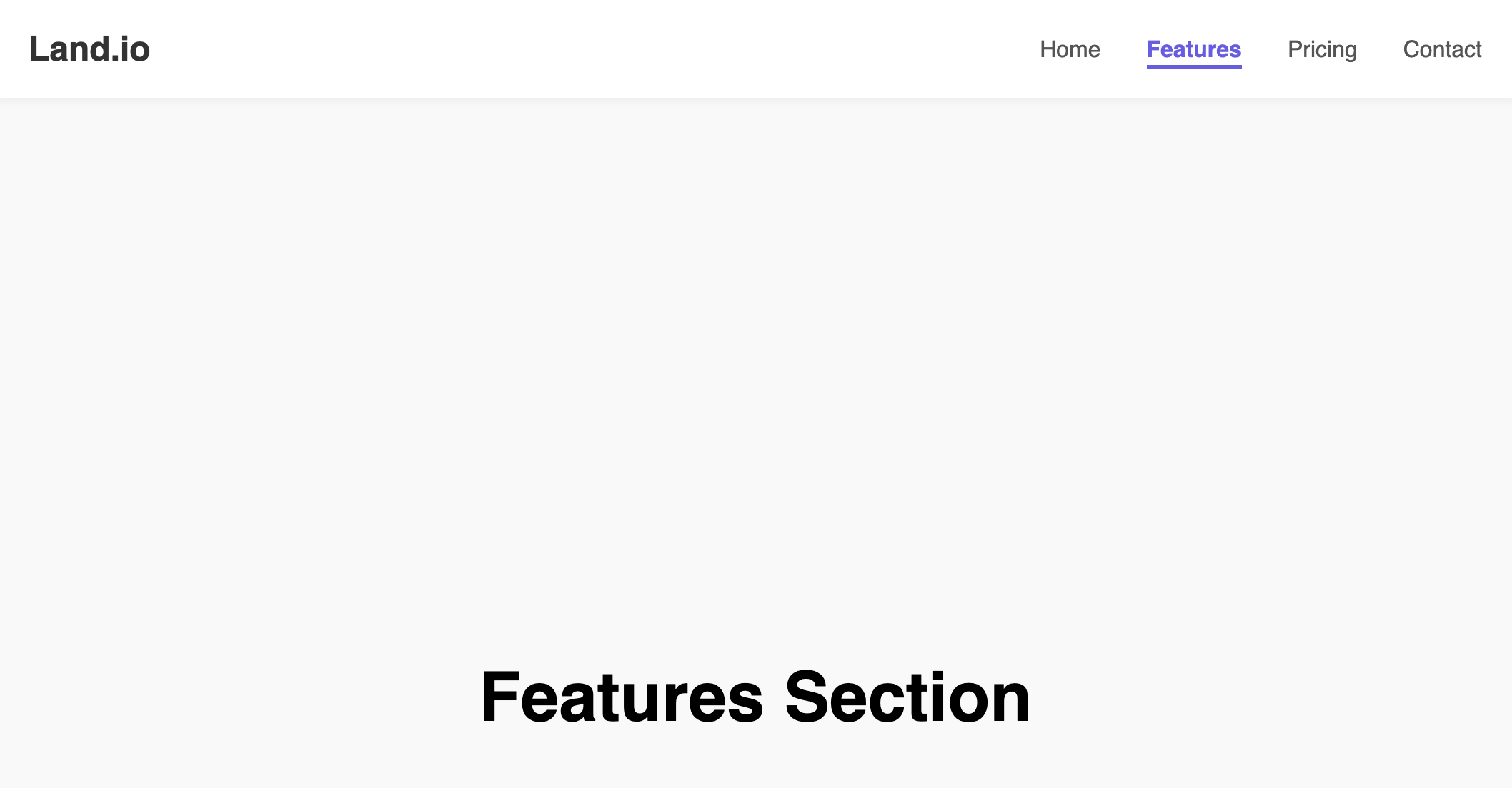 Screenshot of single-page anchor link navbar template