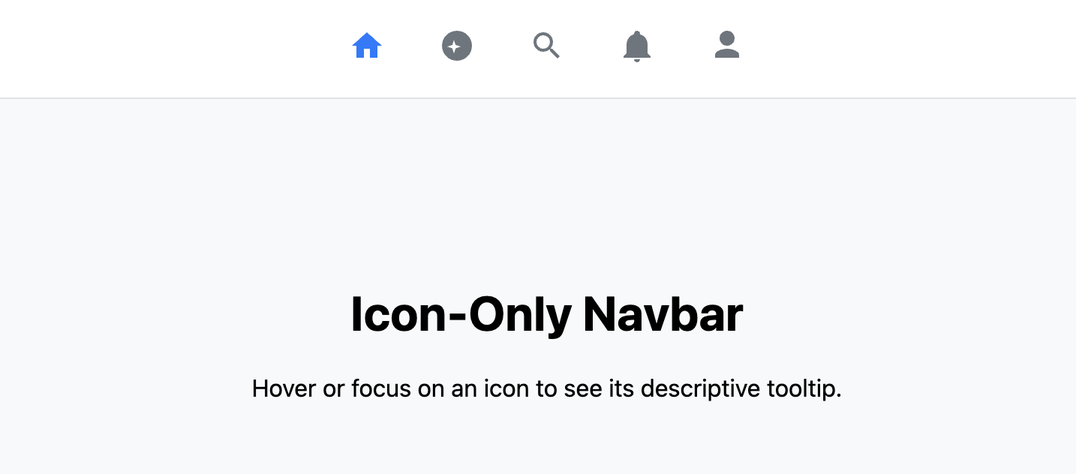 Screenshot of the icon-only navbar template