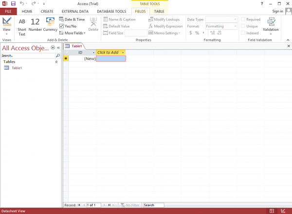 Microsoft Access  2013  -  7