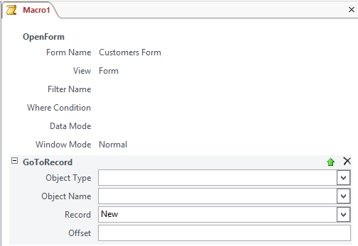 MS Access 2013: Create a macro - step 4