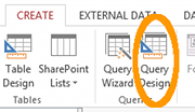 MS Access 2013: Creating a query - step 1