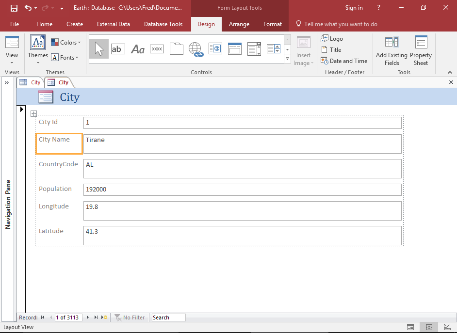 Screenshot of the form with a label highlighted