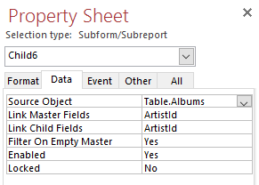 Screenshot of the Property Sheet