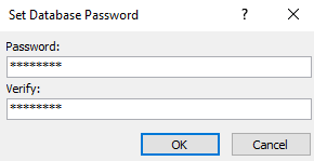 Screenshot of setting a password