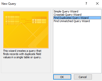 Screenshot of the Query Wizard.