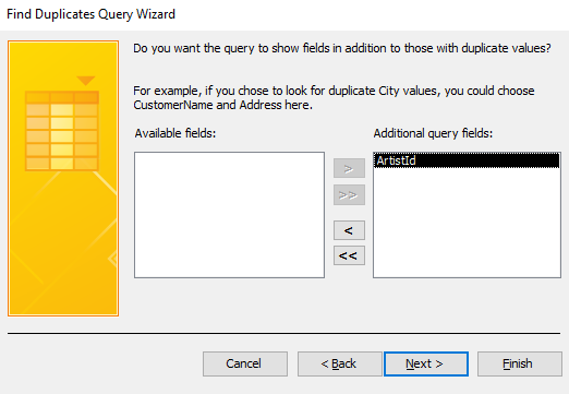 Screenshot of the Query Wizard.