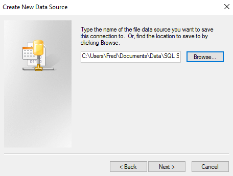 Screenshot of naming the new data source