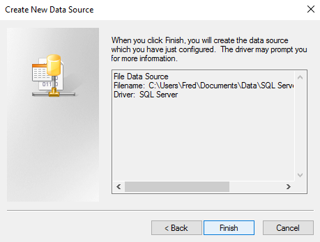 Screenshot of creating a new data source