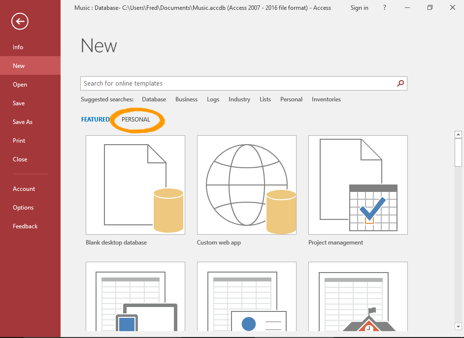 Screenshot of the File menu
