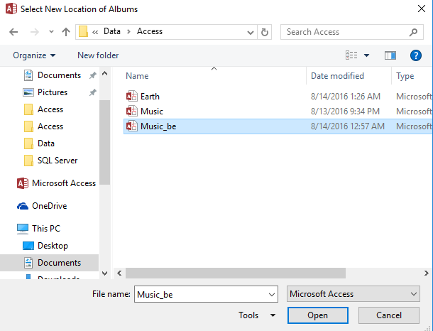Screenshot of navigating to the file