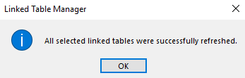 Screenshot of the success message